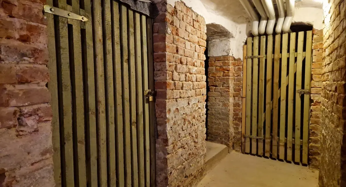 An apartment block basement cellar