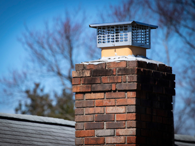 A chimney cap sticking out of a chimney.