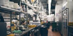 A restaurant kitchen.