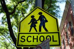 A school crossing sign.