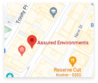 A Google maps pin titled "Assured Environments".