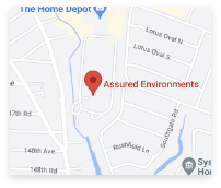 A Google maps pin titled "Assured Environments".