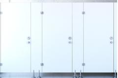 Bathroom stall doors.