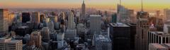 New York City during a sunset.
