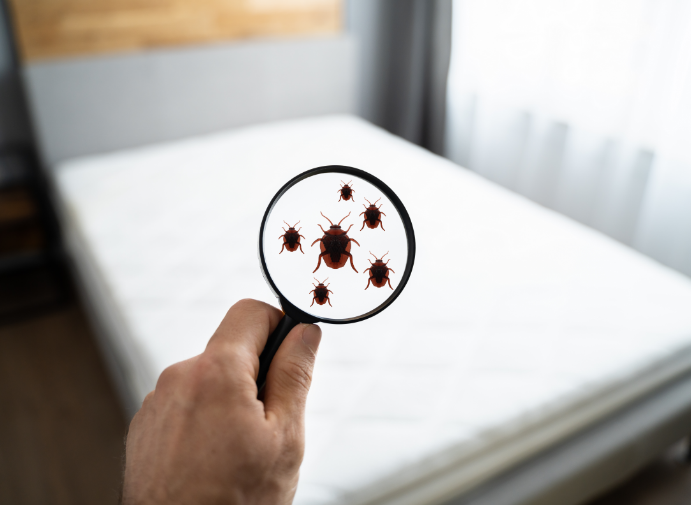 Ticks on a magnifying glass.